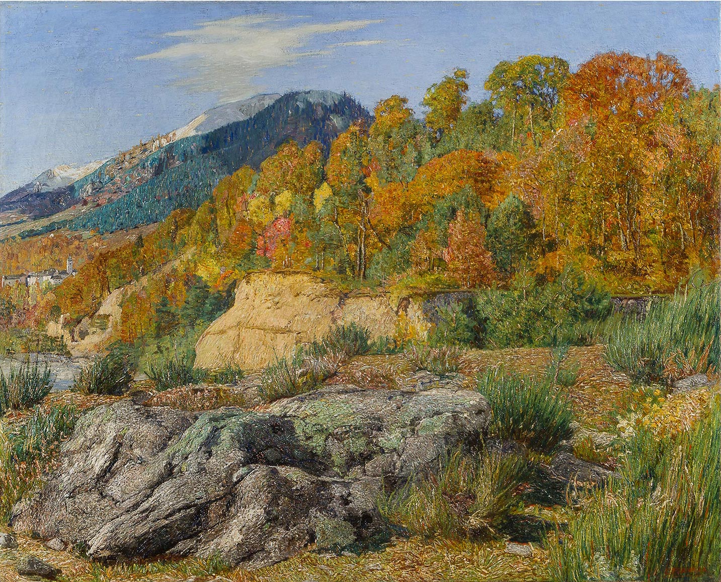 Carlo Fornara, Splendori di ottobre, 1897, olio su tela, 78x98 cm - Collezione Privata
