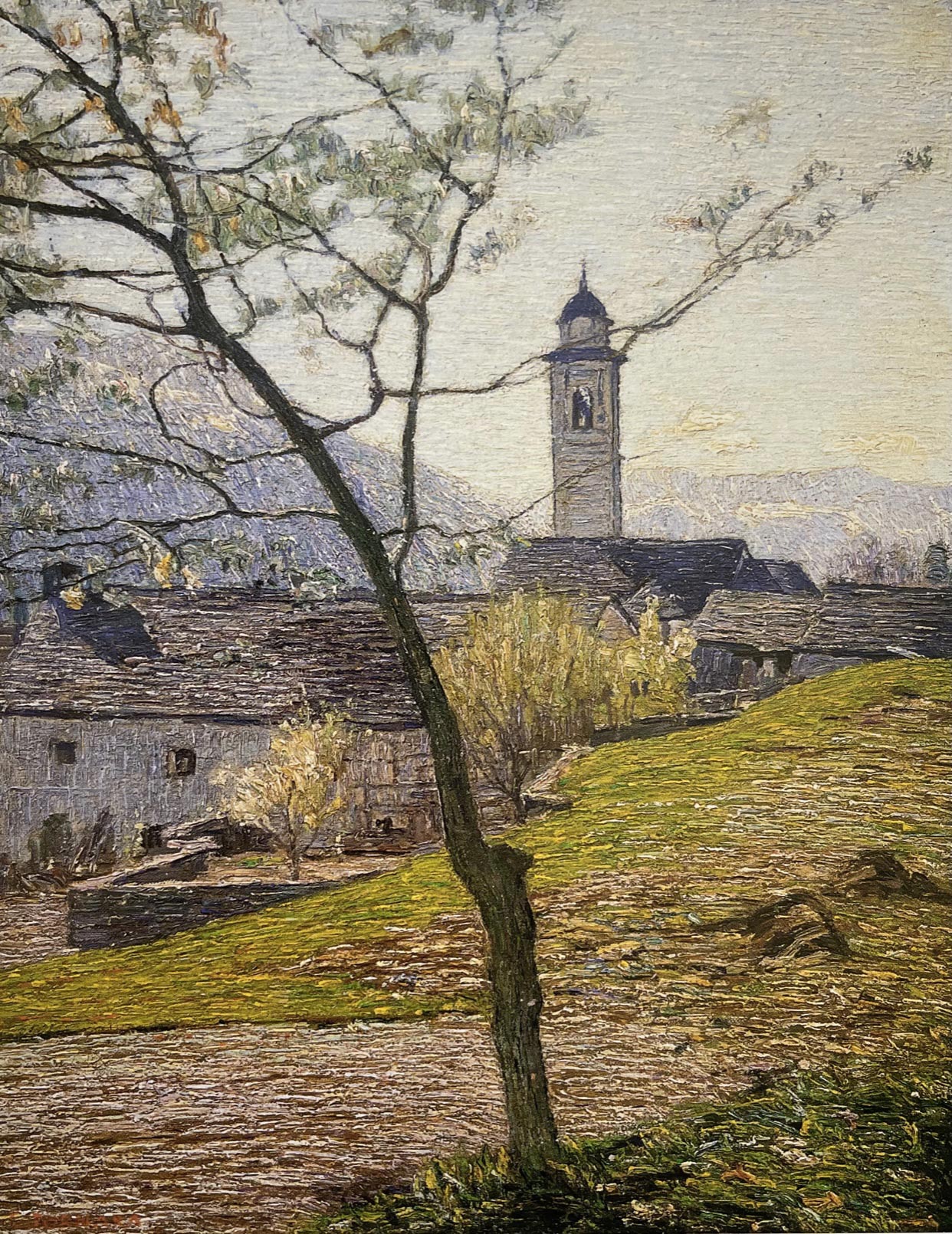 Carlo Fornara, Primavera a Prestinone, 1920-1925, olio su cartone, 45x35 cm
