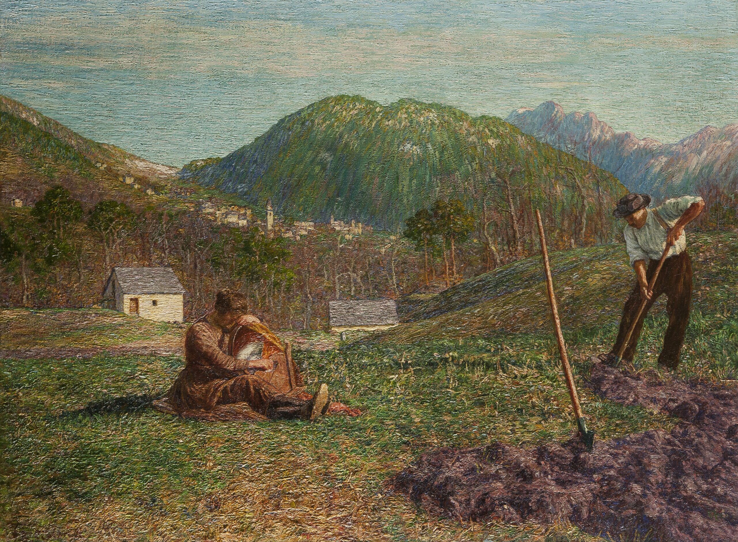 Giovanni Battista Ciolina, Primavera in Valle Vigezzo, 1929, Olio su tela, 84x114, Collezione Privata - Courtesy Gallerie Maspes Milano